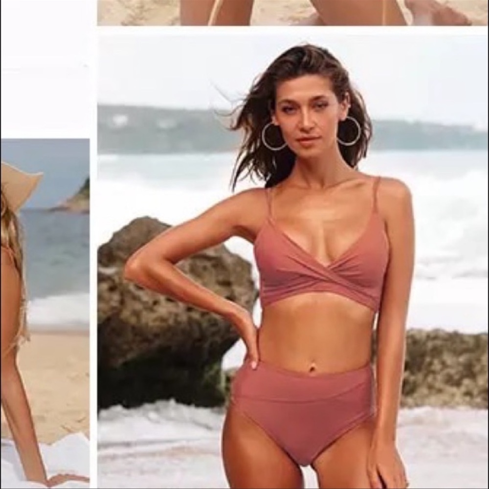 Take Me Out To Play Push Up Sexy Hold + High Waisted Twist Bikini In Sienna - Picture 3 of 9